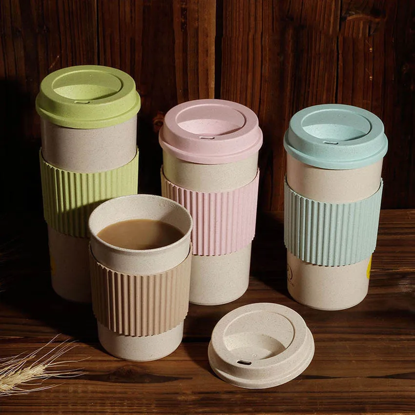 Cute Reusable Travel Cup To Go Coffee Cup Mug With Lid Wheat Stalk Pp Cup  Sleeve For Tea And Coffee - Mugs - AliExpress