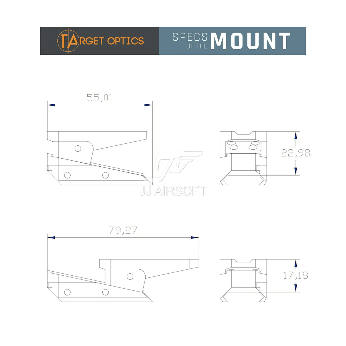 TARGET ELE регулируемое крепление скольжения для JJ страйкбол T1/T2/Aimpoint T-1 T-2/MRO/RMR/Holosun Красный точка зрения