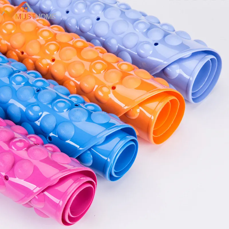 36x69cm/14"x27" Foot Massage PVC Bath Mats With Sucker Non Slip Floor