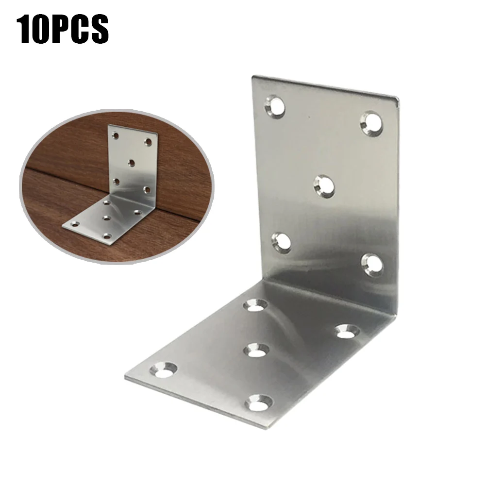 

10 Pcs Corner Brace Iron L Type Right Angle Shelf Support Bracket Fastener for Furniture Cabinet @8 JDH99