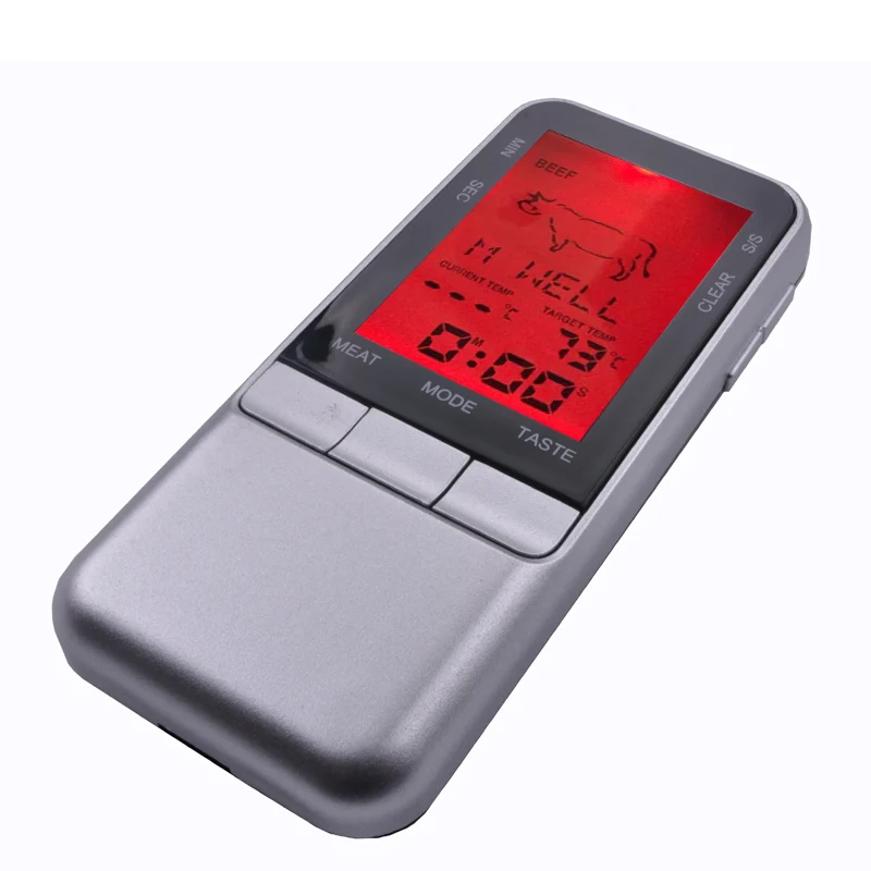 Multi function wireless electronic food thermometer, liquid crystal screen digital thermometer
