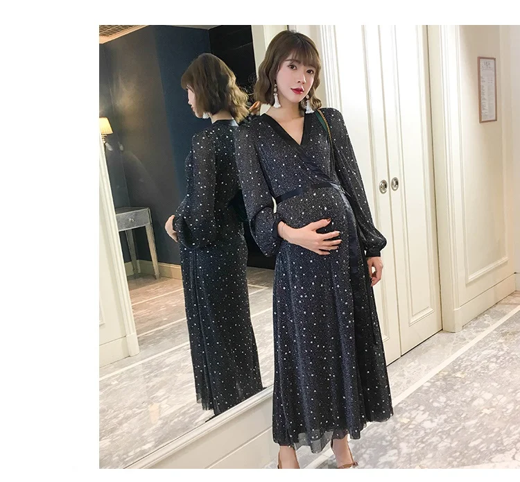 AfeiTony/Новинка года; модное летнее кружевное платье для беременных; Длинные вечерние платья в богемном стиле для беременных