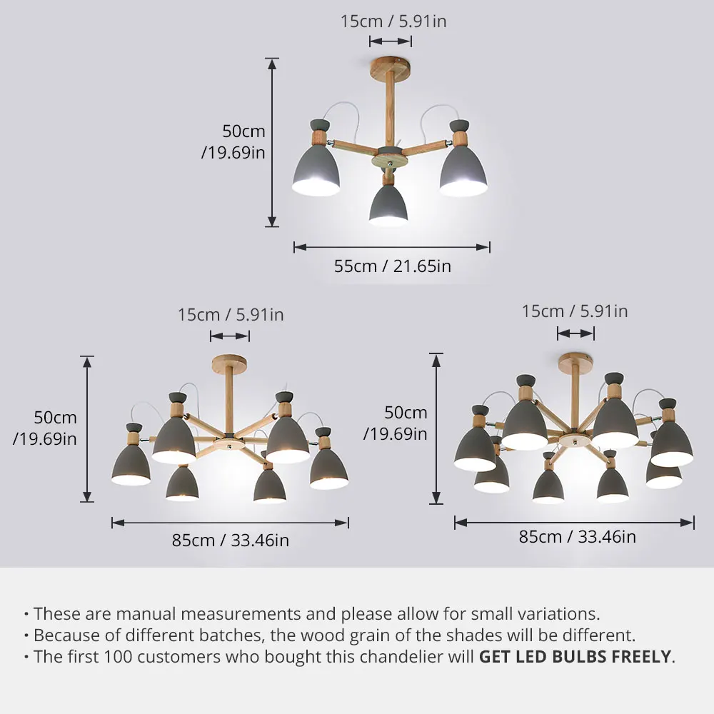 Светодиодный подвесной светильник Nordic простой подвесные светильники современные потолочные светильники для гостиной Спальня Декор отеля 3/6/8 розетки деревянные Подвесные Lights