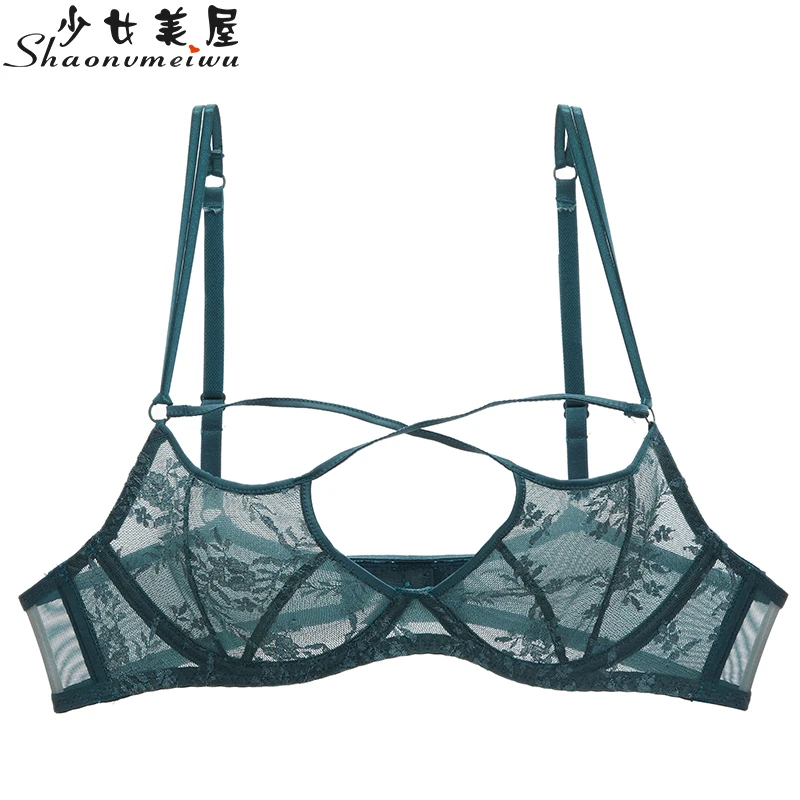 Kopen Volledige Transparante Sexy Lingerie Dames See Through Kanten Beha Deksel Ultra Dunne Stijl Zonder Spons Beroep