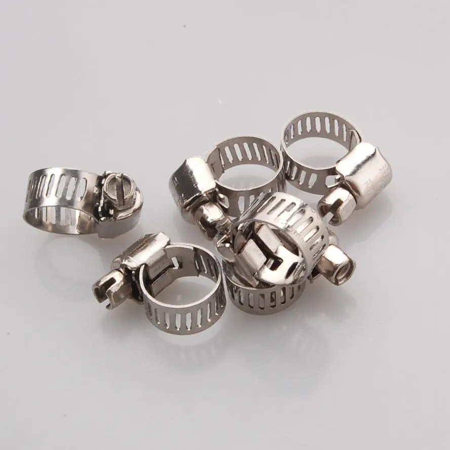 50pcs 3//8/"-1//2/"Adjustable Stainless Steel Drive Hose Clamps Fuel Line Worm Clip