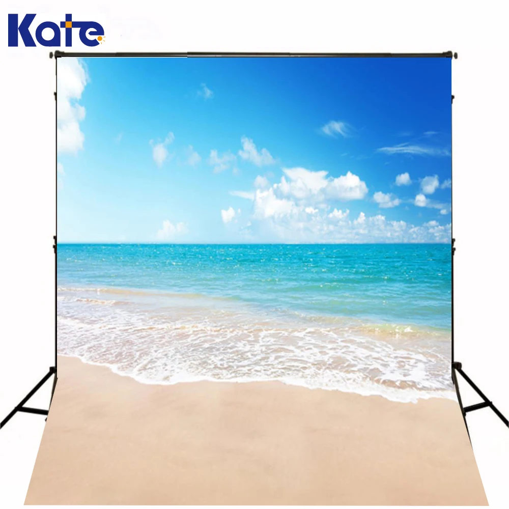 

6.5X10Ft(200X300Cm) Kate Photography Backdrops Studio Background Baby Blue Sky Beach Resort Photo Shoot Background