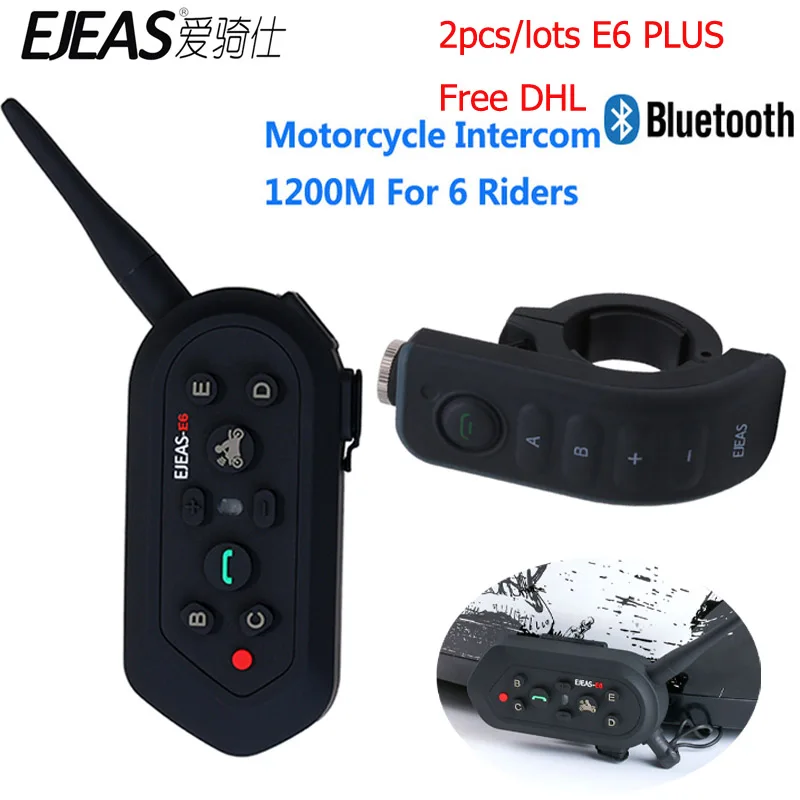 Free DHL EJEAS E6 Plus Motorcycles Bluetooth Headset Remote Control 6 Riders 1200M Voice Trigger Communicator Helmet Interphone Free DHL EJEAS E6 Plus Motorcycles Bluetooth Headset Remote Control 6 Riders 1200M Voice Trigger Communicator Helmet Interphone
