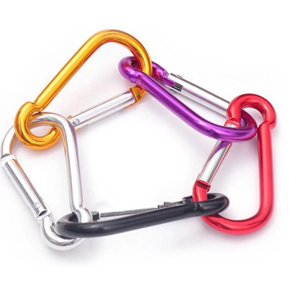 

NEW 10Pcs Carabiner Trinkets Aluminum Alloy Carabiners Spring Snap Clip Hooks Keychain Climbing