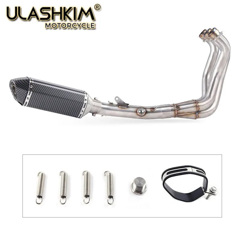 Мотоциклетная полная система из углеродного волокна, средняя выхлопная труба для yamaha FZ09 MT09 MT-09 FZ-09-, не для Tracer - Color: same photo