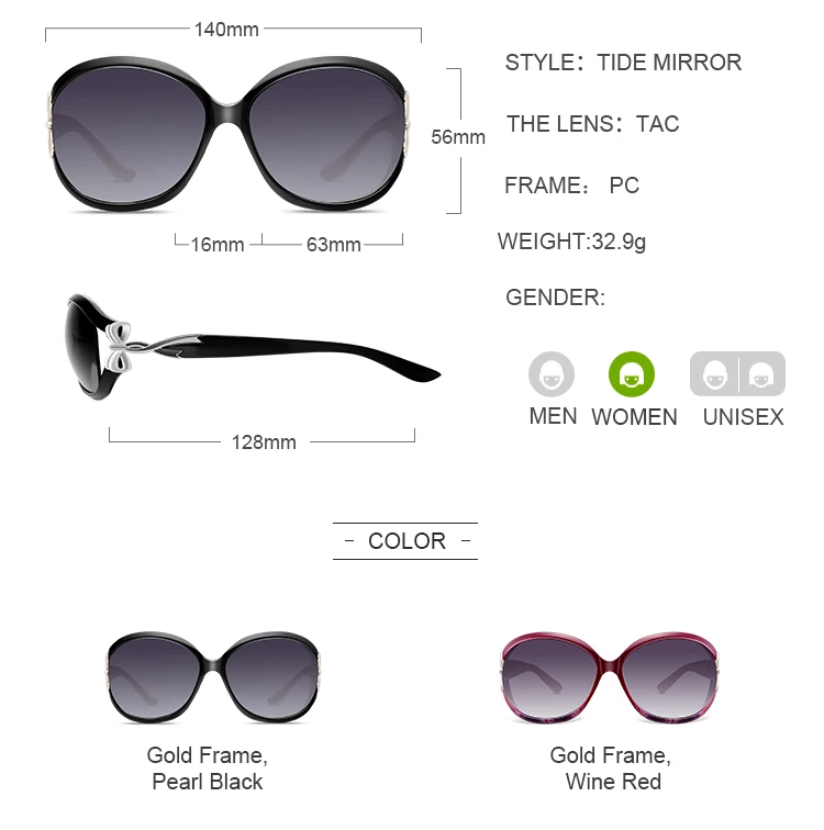 VEGOOS крупные сонечные очки Для женщин Поляризованные UV400 защита от воды Уход за кожей лица, большая оправа, дизайнерские стильные женские тонкие туфли на плоской оттенки#9001
