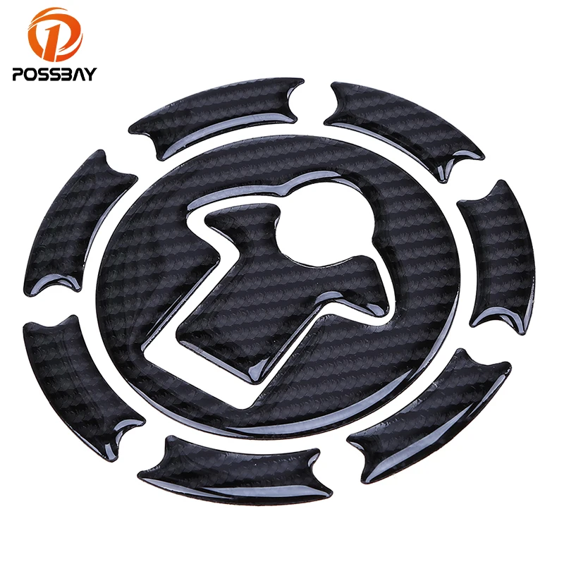 POSSBAY Motorcycle Fuel Tank Pad Decal Protector Stickers Decals Carbon