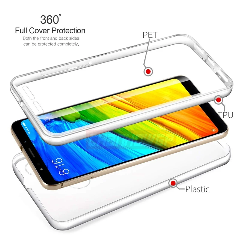 Двойной чехол из ТПУ для Xiaomi Redmi Note 4 4X 5A 5 6 7 Pro силиконовый 6A Plus S2 Go Mi 8 9 A2 Lite A1