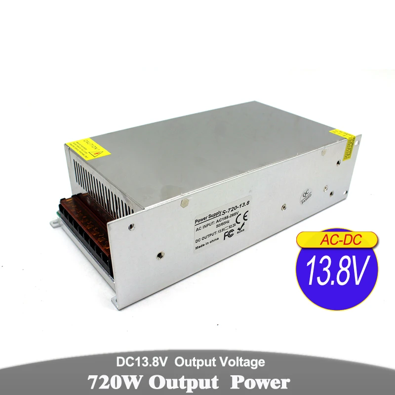 Regulated Power Supply Switch 13.8V 720W Driver Transformer AC110V 220V to DC13.8V Adapter for Strip Lighting CCTV Radio | Обустройство