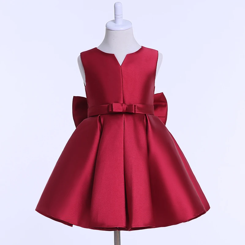 Burgundy Flower Girl Dresses for Party and Weddings Flowergirls Satin