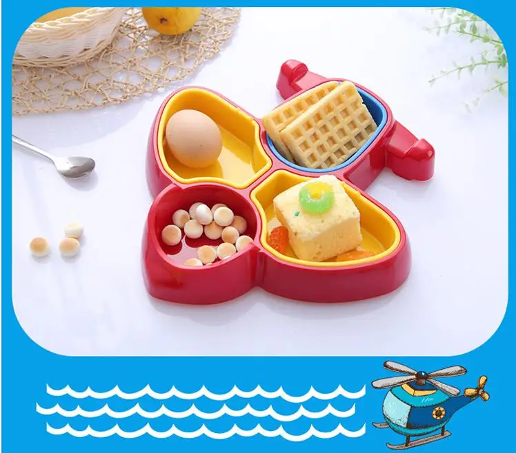 Кавайная детская посуда в форме самолета, мультисеточная детская посуда, яркие цвета, детская посуда, милая посуда для малышей