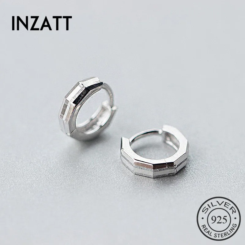 

INZATT Trendy MInimalist Geometric Personality Lovers' Hoop Earrings Charm 925 Sterling Silver Fine Jewelry For Women Gift