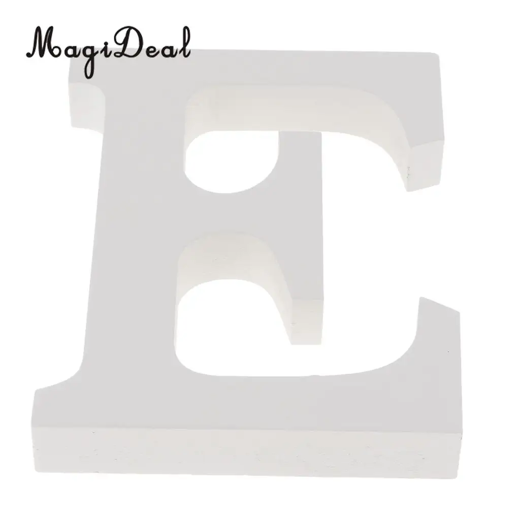Wooden Alphabet DIY Block Words Sign Hanging Decor Letter for Home Bedroom Office Wedding Party Decor White