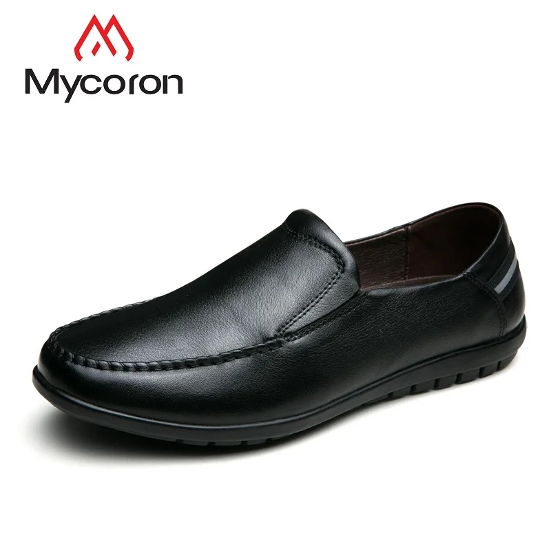

MYCORON Men Genuine Leather Business Slip-On Loafers Men Shoes Luxury Designers Driving Comfortably Flats Chaussure Homme Sport