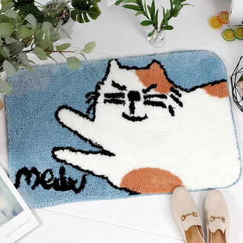 

40x60/50x80/60x90/50x120cm cartoon bear/rabbit/cat doormat anti slip rug indoor carpet absorption bathroom mat