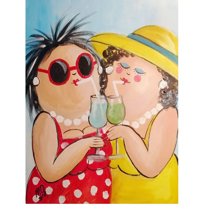 

DIY Diamond Embroidery two girl portrait 5D Full square Diamond painting Cross Stitch rhinestone mosaic Pasted picture Crafts