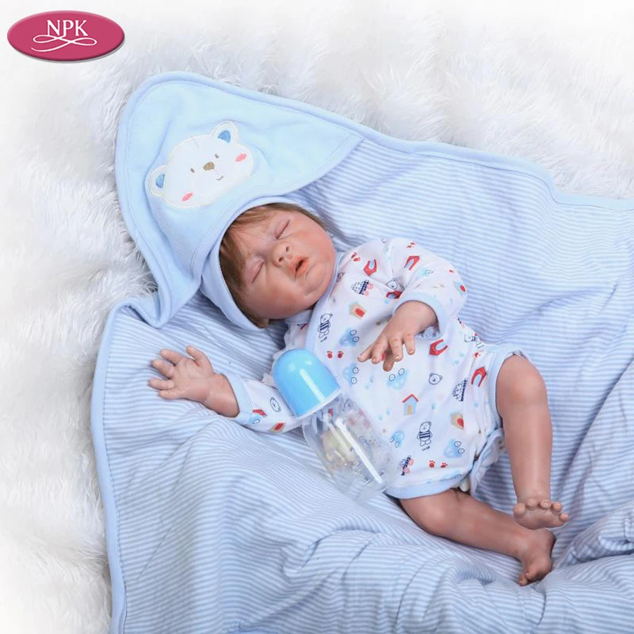 NPK 50 см Реалистичная кукла Reborn Baby Doll для мальчиков полностью винил силикон Bebe
