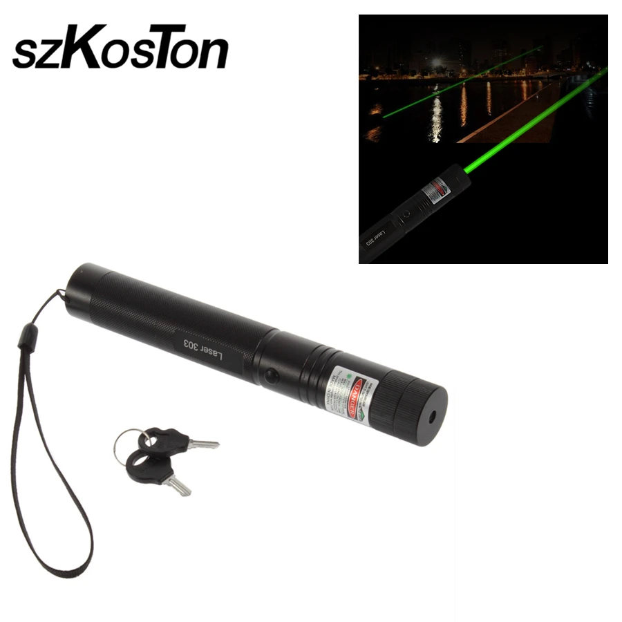 1pc Powerful Laser303 Adjustable Focus 532nm Green Laser Pointer Light