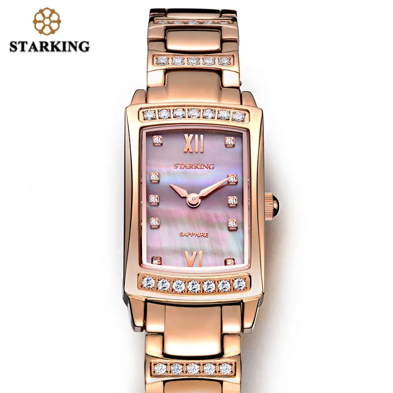 

STARKING 2017 Relogio Feminino Women Analog Quartz Bracelet Watches With Cz Stone Luxury Rose Gold Full Steel Ladies Watch Gift