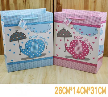 

10Pcs New Pink / Blue Elephant Baby Shower Paper Candy Boxes Hand Bags Shopping Bags Makeup Bags Birthday Party Gift Bags