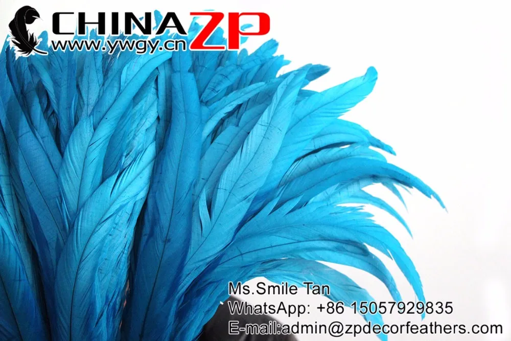 35-40cm fully dye rooster tail feathers turquoise (4)