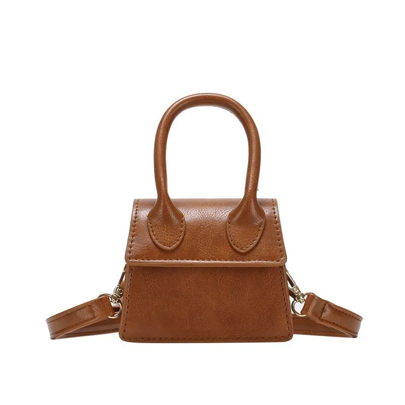 

2019 Leather Small Square Bag Handbag Women Vintage Mini Shoulder Messenger Bag Ladies Tote Bag Little Hands Bags Bolsos OC546