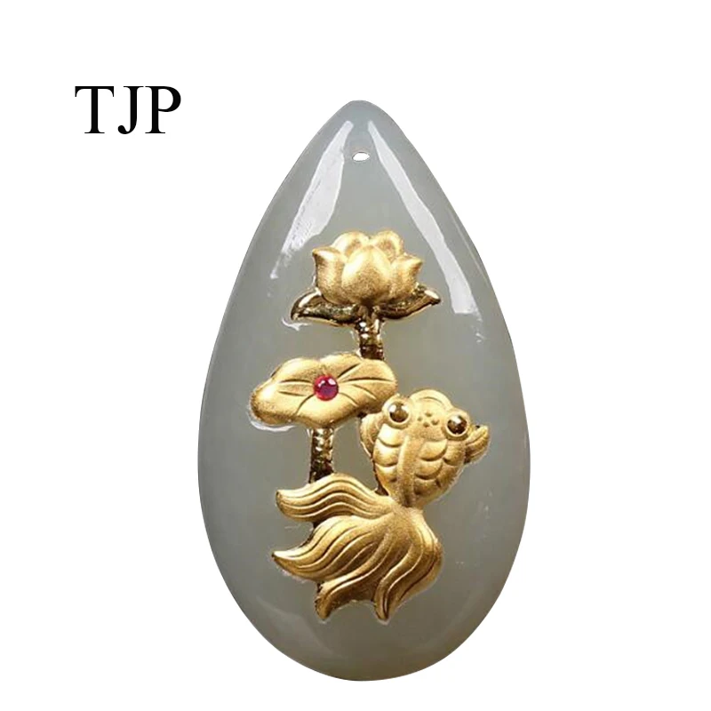 

18K Natural Emerald Gold Ruyi flower Pendants Factory Wholesale and Machining HTJ2064 Free shipping