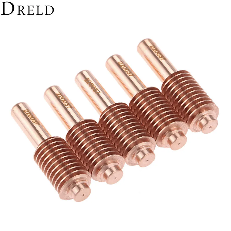 DRELD 5pcs 100A Electrode 220037 for Plasma Cutting Torch Consumables Replacement Unshielded /Shielded/Gouging Processes DRELD 5pcs 100A Electrode 220037 for Plasma Cutting Torch Consumables Replacement Unshielded /Shielded/Gouging Processes