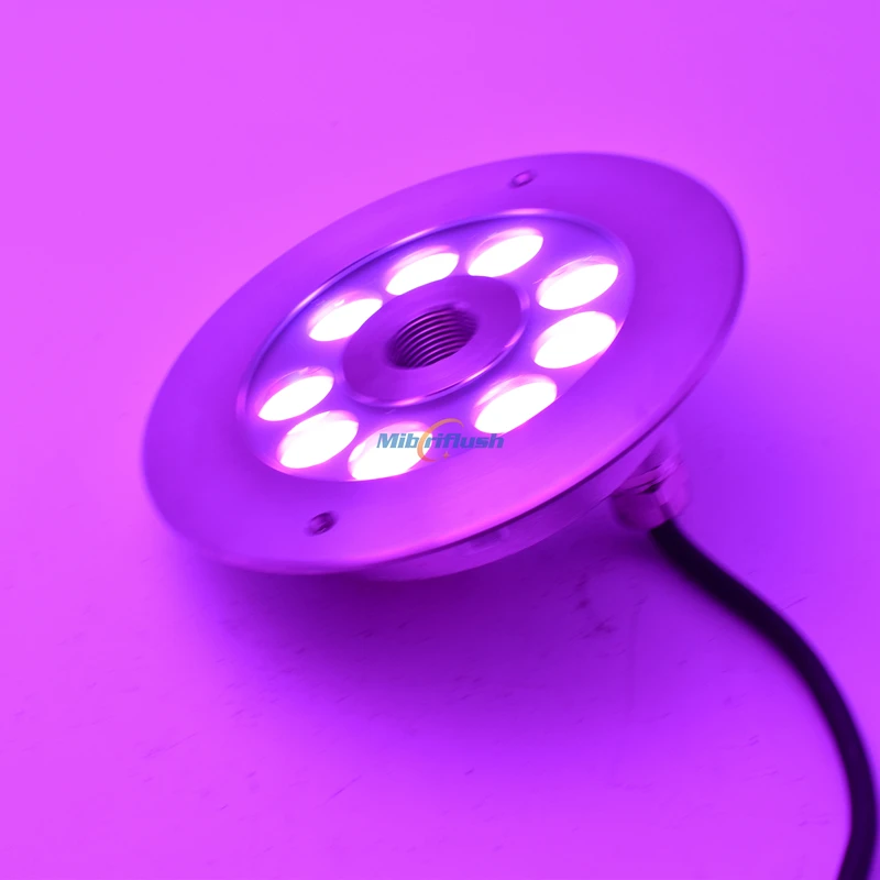 Ip68 à Prova 316 de Aço Luzes Subaquáticas Piscina Luz 24 v D27 Água 27 w Inoxidável Colorido Mutável Fonte Lâmpada Rgb Led 8 Luzes e Iluminação