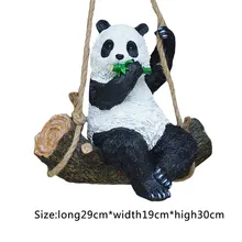 Смола моделирование садовые качели качающаяся панда для дома, сада, школы, вечерние, для улицы, в помещении, Chilrden Pet Park, игрушка для украшения