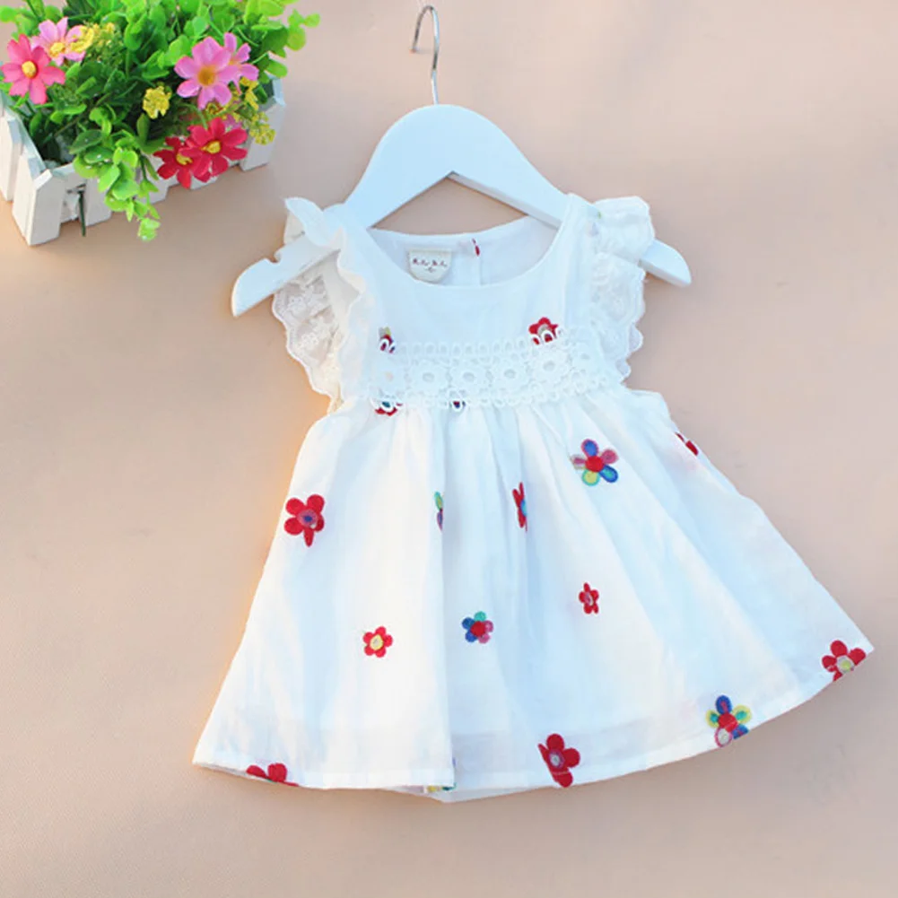 

Baby Girl Dress Baby Summer Flower Cotton Dress Girl Princess Dress(80cm,red)