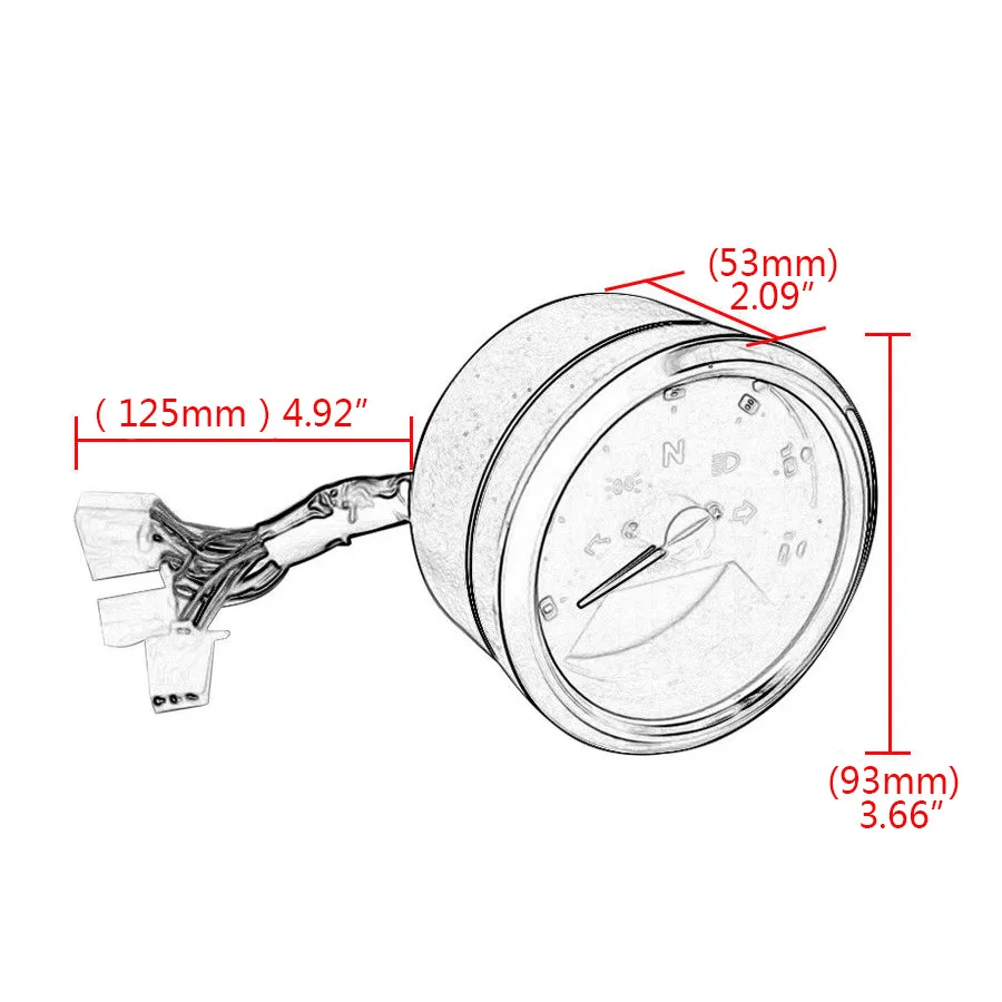 Универсальный мотоцикл lcd цифровой одометр тахометр спидометр водонепроницаемый датчик Многофункциональный для кафе гонщик 1-4 цилиндра