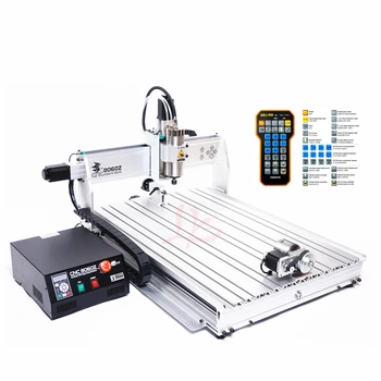 

4 AXIS mini cnc router 8060 2200W spindle metal engraving cnc carving machine with limit switch for Aluminum Copper drilling