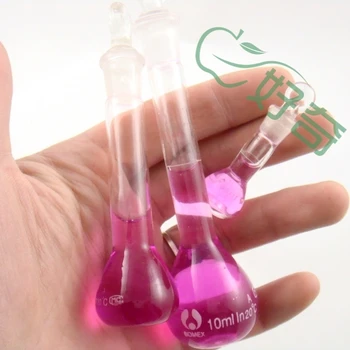 

free shipping 10 ml Volumetric Flask dark brown flask ,laboratory glassware student home lab equipment