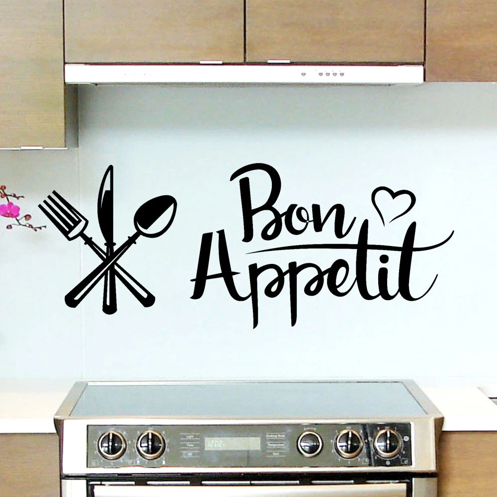 Bon Appetit Mural Decal Home Dinning Room Decor Gadget Kitchen Accessories Home Decoration Wall Sticker Cuisine Poster Wallpaper Wall Stickers Aliexpress