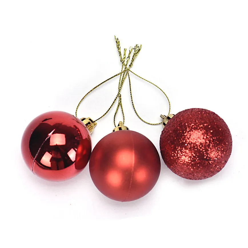 E5 Рождество 4 см 24 шт. Пластик Рождественская елка украшения хрустальный шар jul14