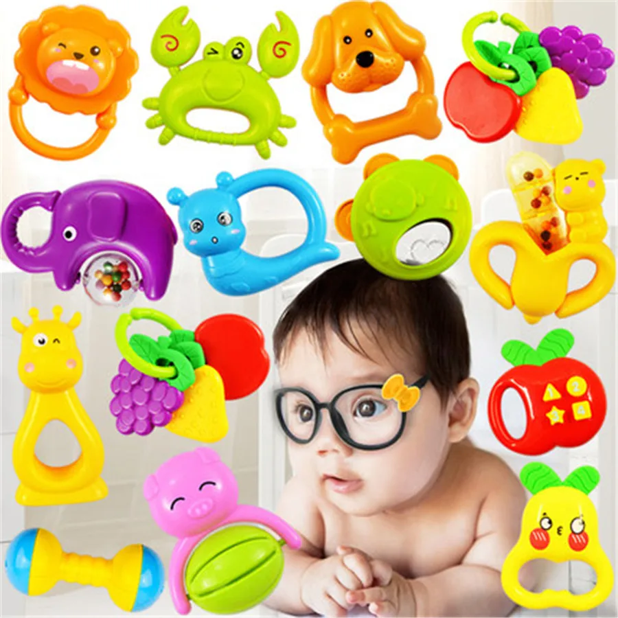 Children's Baby Plastic Rattles Baby Crib Teethers Drum Toy Machine