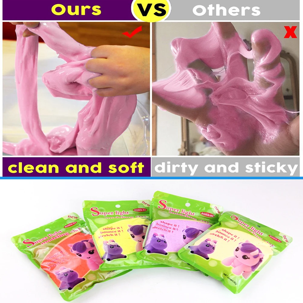 50 г DIY Slime Fluffy Floam Лепка для детей, пластилин, игрушки, полимерные развивающие игрушки, безопасный хлопок Slime, антистрессовый пластилин, подарки