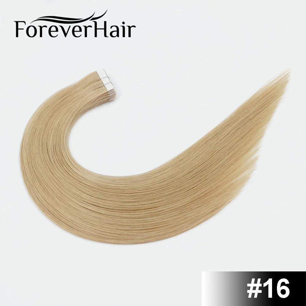 FOREVER HAIR 2,0 г/шт. 1" Remy лента для наращивания человеческих волос коричневый 8#20 шт/упаковка Высший сорт бесшовная кожа наращивание волос 20шт - Цвет: #16