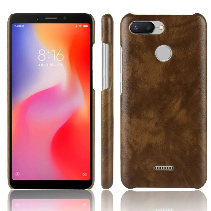 Per Xiaomi Redmi 6 Cassa Di Lusso Ultra Slim Litchi Della Copertura Per Xiaomi Redmi 6 Retro Pc Antiurto Casse Del Telefono