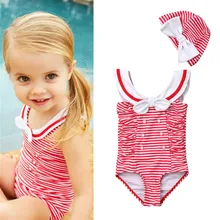 Новинка года для маленьких девочек Купальники малышек в полоску костюм моряка бикини Новорожденные девочки купальник пляжная одежда