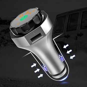 

Wireless Car Kit FM Transmitter Bluetooth V4.2 MP3 Player Support TF U-disk Hands-free Calling Dual USB Fast Charger