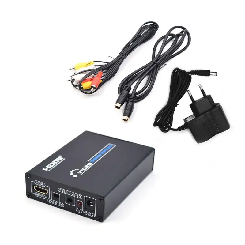 

Mini Composite 1080P Audio Video HDMI To AV CVBS S-Video Terminal Vedio Connector PAL, NTSC Output video system for TV