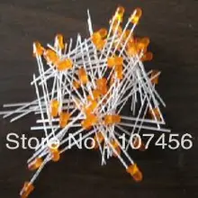 100 шт. 3 мм Orange Ультра яркий рассеянный Orange Светодиодные лампы Orange объектив Большой/широкоугольный 3 мм свет лампы