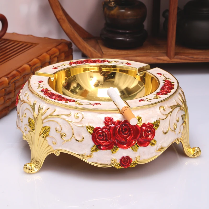 

European Retro Creative Spherical Clamshell Euclidean Ashtray Zinc Alloy KTV Hotel office Cigar Anti-broken Cigarette Accessory