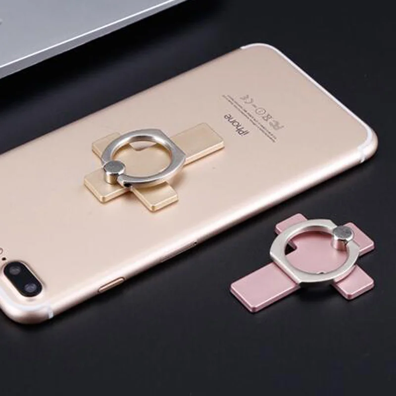 Oppselve Luxury 360 Degree Cross Metal Finger Ring Holder Smartphone Mobile Phone Finger Stand Holder For iPhone XS X 8 Samsung